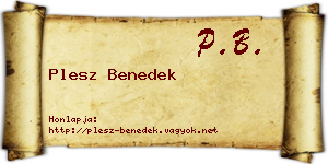 Plesz Benedek névjegykártya