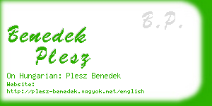 benedek plesz business card